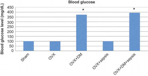 FIGURE 1. Blood glucose levels of the rats after waiting period.