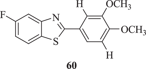 Figure 14.  Chemical structure of antiproliferative 2-(3,4-dimethoxyphenyl)-5-fluorobenzothiazoles.