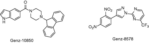 Figure 8. Structure of two inhibitors from Genzyme compound library.