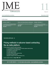 Cover image for Journal of Medical Economics, Volume 23, Issue 11, 2020