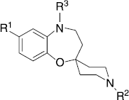 Figure 2.  General structure of spiro[benzoxazepine-piperidine].