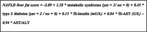 Figure 1. The NAFLD liver fat score.