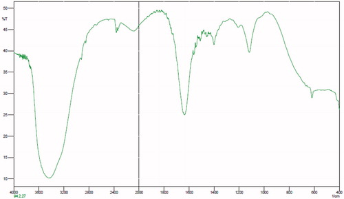 Figure 3. Fourier transform infrared spectroscopy (FT-IR) of pure methotrexate.