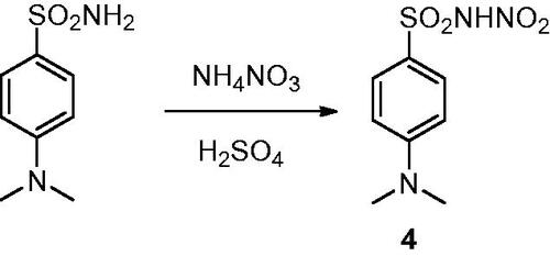 Scheme 1. Synthetic route to obtain the N-nitrosulfonamide derivative 4.
