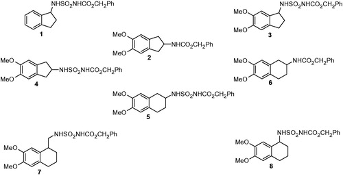 Figure 1. The chemical structures of synthesized carbamate derivatives.
