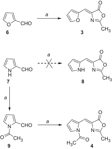 Scheme 2. Reagents and conditions: (a) N-acetylglycine, Ac2O, CH3COONa, reflux, 5 h.