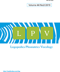Cover image for Logopedics Phoniatrics Vocology, Volume 44, Issue 2, 2019