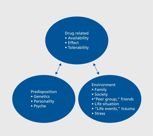 Figure 1 Factors contributing to the risk of developing a substance-use disorder.