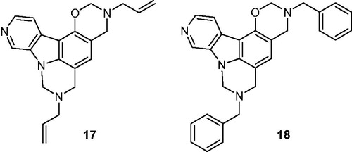Figure 4. Structures of oxazinopyrimidocarboline derivatives 17 and 18.