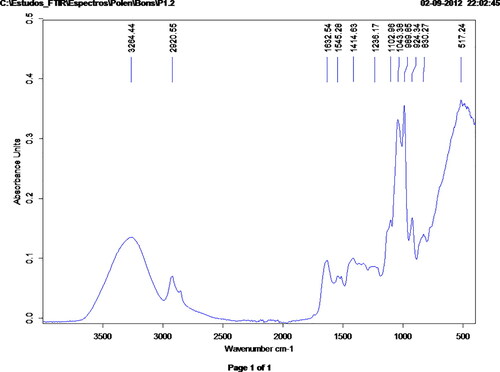 Figure 54. Average ATR spectrum of pollen samples.
