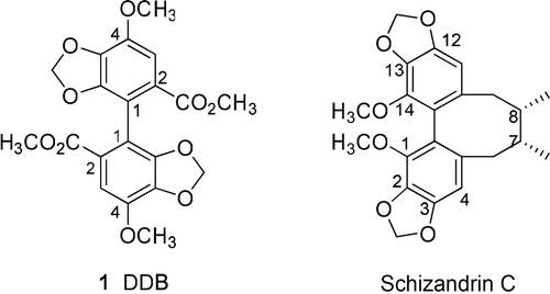 Figure 1.  Structures of DDB and schizandrin C.