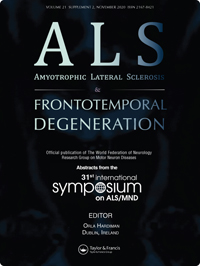 Cover image for Amyotrophic Lateral Sclerosis and Frontotemporal Degeneration, Volume 21, Issue sup2, 2020