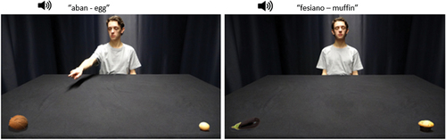 Figure 4. New (distal) position of the items combined with the incongruent and absent cues.