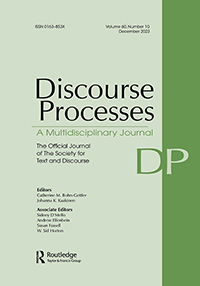 Cover image for Discourse Processes, Volume 60, Issue 10, 2023