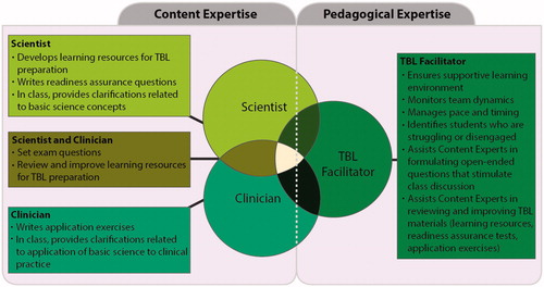 Figure 4. A model for ‘Team Teaching’ in year 1 of an undergraduate medical curriculum.