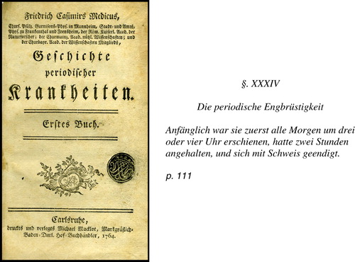 FIGURE 33 Medicus's Geschichte periodischer Krankheiten, first book, M. Macklot, Carlsruhe (Medicus, Citation1764).