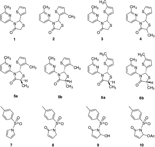 Figure 2.  Chemical structures of tested compounds.