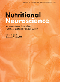 Cover image for Nutritional Neuroscience, Volume 25, Issue 11, 2022