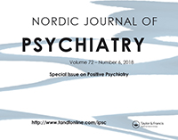 Cover image for Nordic Journal of Psychiatry, Volume 72, Issue 6, 2018