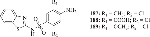 Figure 39.  Chemical structure of 4-amino-N-(1,3-benzothiazol-2-yl)benzenesulphonamide.