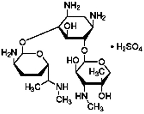 Figure 1.  Chemical structure of gentamicin sulfate.