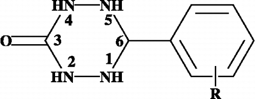 Figure 1 Numbering of the tetrazinan-3-one ring.