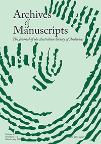 Cover image for Archives and Manuscripts, Volume 49, Issue 1-2, 2021