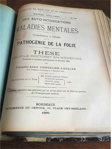 Figure 4. Medical thesis by Chevalier-Lavaure, Bibliotheque Nationale de France, picture taken Manon Mathias, 2 July 2018. Copyright expired.