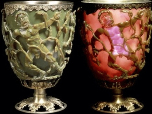 Figure 2. Lycurgus cup that displays different colors ( Citation5).