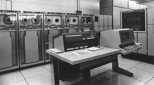Initially a UNIVAC 1100/80 was used to process and store data. Today it is replaced by a laptop.