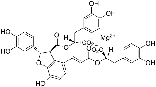 Figure 1. Structure of MLB. Molecular formula: C38H28MgO16; molecular weight: 740.90. MLB, magnesium lithospermate B.
