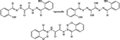 Figure 2 Keto, enol forms and H-bonding occurring in the Schiff base ligand.