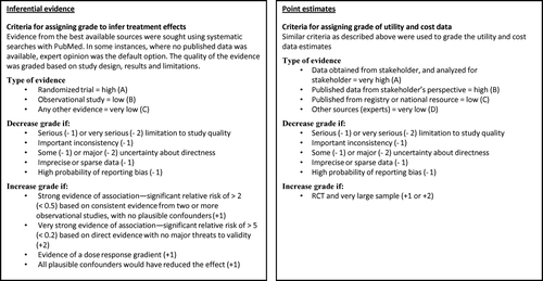 Figure 3. Quality of the evidence – grading system.