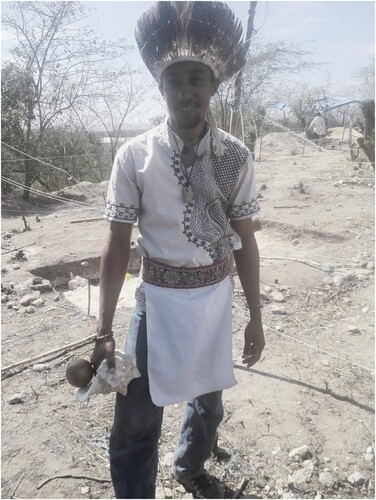 Figure 10 Prior to his investiture as chief, Kalaan was a behique (medicine person). Behique Kalaan is seen here performing a ceremony held during 2019 fieldwork at White Marl.