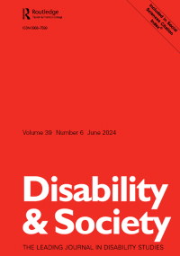 Cover image for Disability & Society, Volume 39, Issue 6