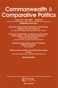 Cover image for Journal of Commonwealth Political Studies, Volume 62, Issue 2