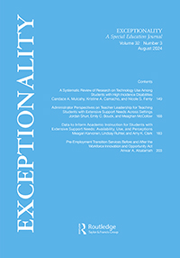 Cover image for Exceptionality, Volume 32, Issue 3