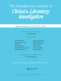 Cover image for Scandinavian Journal of Clinical and Laboratory Investigation, Volume 84, Issue 3