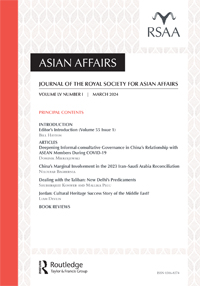 Cover image for Asian Affairs, Volume 55, Issue 1