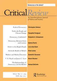 Cover image for Critical Review, Volume 36, Issue 1-2