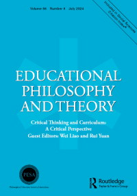 Cover image for Educational Philosophy and Theory, Volume 56, Issue 8