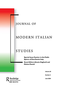 Cover image for Journal of Modern Italian Studies, Volume 29, Issue 3