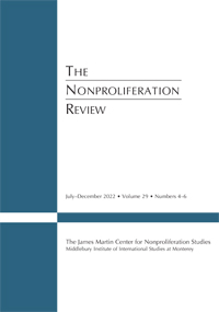 Cover image for The Nonproliferation Review, Volume 29, Issue 4-6