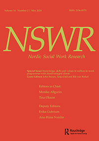 Cover image for Nordic Social Work Research, Volume 14, Issue 2