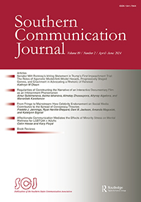 Cover image for The Southern Speech Journal, Volume 89, Issue 2