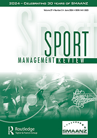 Cover image for Sport Management Review, Volume 27, Issue 3