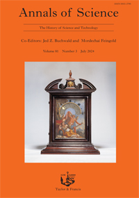 Cover image for Annals of Science, Volume 81, Issue 3