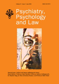Cover image for Psychiatry, Psychology and Law, Volume 31, Issue 3