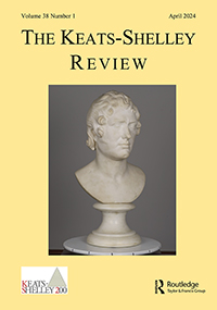 Cover image for The Keats-Shelley Review, Volume 38, Issue 1