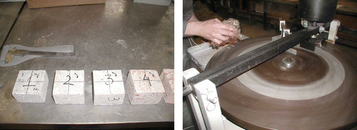 Figure 1 Two steps of the abrasion resistance test.